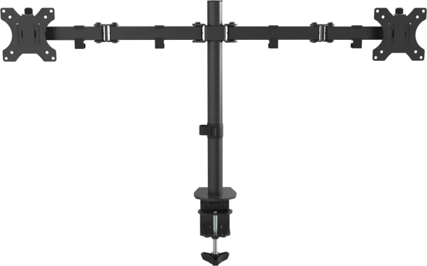 Alternative view of Vision VFM-DPD2B Dual Monitor Desk Post Mount – Matt Black